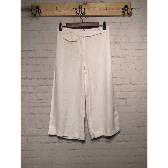 Michael Kors white linen wide leg capris size 2 * - Picture 1 of 4